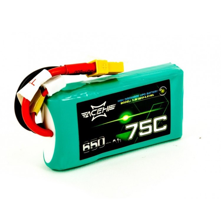 ACEHE 650mAh 2S 75C 7.4V LiPo Battery