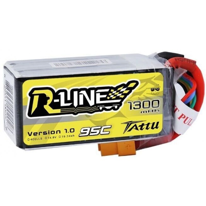 TATTU R-Line 1300mAh 4S 95C LiPo Battery - FPVee