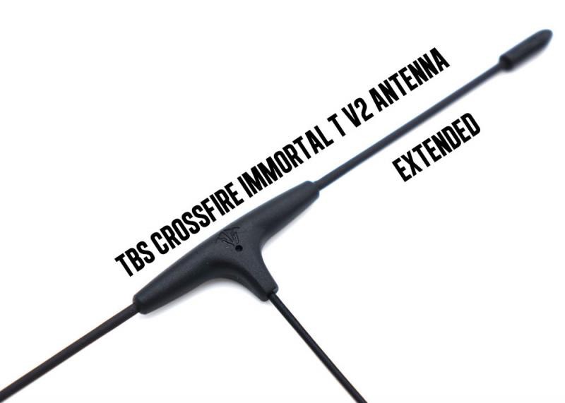 TBS Crossfire Immortal T v2 RX antenna extended
